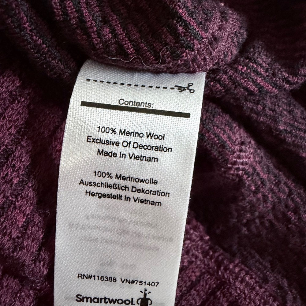 Smartwool Merino 250 Base Layer Turtleneck Top Burgundy Womens Large 100% Wool - Picture 8 of 11